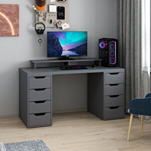 Alen 150 Cm 8 Çekmeceli Çalışma & Oyuncu Masası - Antrasit