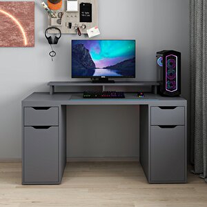 Alen 150 Cm 2 Çekmeceli 2 Dolaplı Çalışma & Oyuncu Masası - Antrasit 150 cm