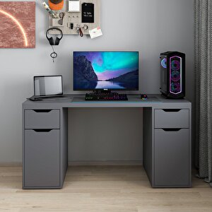 Alen 150 Cm 2 Çekmeceli 2 Dolaplı Çalışma & Oyuncu Masası - Antrasit 150 cm