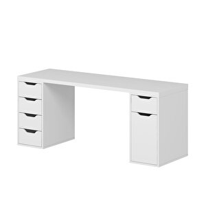 Alen 180 Cm 5 Çekmeceli Dolaplı Çalışma & Oyuncu Masası - Beyaz