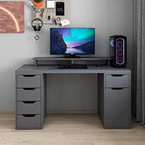 Alen 150 Cm 5 Çekmeceli Dolaplı Çalışma & Oyuncu Masası - Antrasit 150 cm