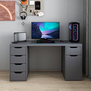 Alen 150 Cm 5 Çekmeceli Dolaplı Çalışma & Oyuncu Masası - Antrasit 150 cm