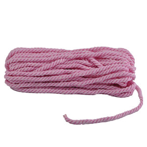 Kordon İp Sarmanlı Kalın 5 Mm Örgü İp (50 Metre)  Pembe