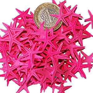 Polyester Deniz Yıldızı Minik Boy  0.5 Cm- 1.5 Cm (100 Adet)  Fuşya