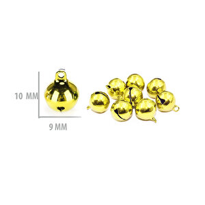 Metal Çıngırak Zil  1 Cm (50 Adet)  Gold