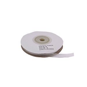 Organze Kurdele 6 Mm (22 Metre)  Beyaz