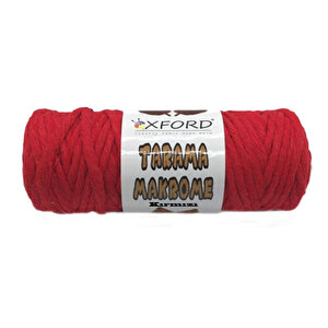 Taranabilir Makrome İpi Taranan Makrame Pamuk İpliği 5 Mm 250 Gr  Kırmızı