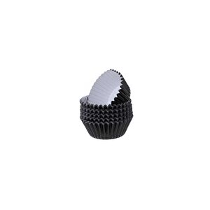 Metalik Folyo Cupcake Kalıbı Muffin Pet Kapsül No:1 (150 Adet)  Siyah