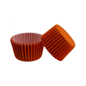 Cupcake Kalıbı Pet Kapsül  Kek Kalıbı 48x34 Mm (100 Adet)  Turuncu