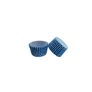Kek Kalıbı Pet Kapsül 52x45 Mm Kağıt Cupcake Kağıdı (100 Adet)  Puantiyeli Mavi
