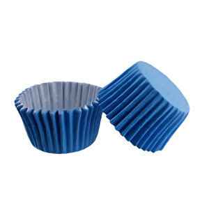 Cupcake Kalıbı Pet Kapsül  Kek Kalıbı 48x34 Mm (100 Adet)  Mavi