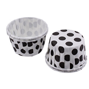 Cupcake Kalıbı Büyük Boy 62*40 Mm (50 Adet)  Puantiyeli  Beyaz