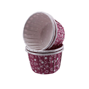 Cupcake Kalıbı Orta Boy 50*39 Mm Kar Desenli̇ (50 Adet)  Kar Desenli Mor