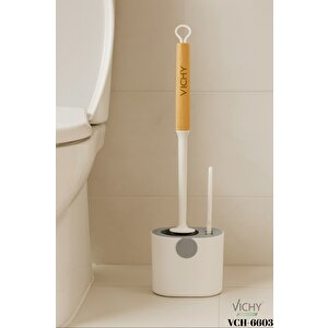 2’li Banyo Tuvalet Fırçası Seti – Silikon Başlıklı, Bambu Saplı, Standlı Ve Pratik Temizlik İçin Ekstra Fırça Vch-6603