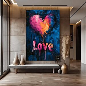 Banksy Tarzı Kalpli Graffiti Duvar Sanatı – Sokak Sanatı Poster Seti (asmaya Hazır) 140x200 cm