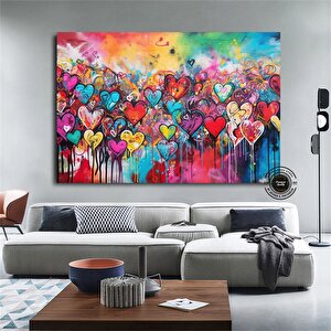 Banksy Grafiti Sanatı Sokak | Kalpler Grafiti Aşk | Grafiti Duvar Sanatı Baskısı | Banksy Kalpler Bo 40x60 cm