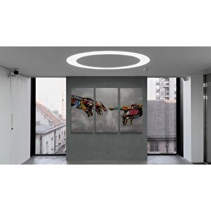 Sokak Sanatı Duvar Dekoru, Renkli Graffiti Pop Art, Banksy Tarzı Aşk Temalı Kanvas