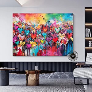 Banksy Grafiti Sanatı Sokak | Kalpler Grafiti Aşk | Grafiti Duvar Sanatı Baskısı | Banksy Kalpler Bo 20x30 cm