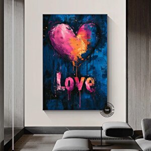 Banksy Tarzı Kalpli Graffiti Duvar Sanatı – Sokak Sanatı Poster Seti (asmaya Hazır) 80x160 cm