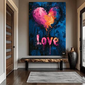 Banksy Tarzı Kalpli Graffiti Duvar Sanatı – Sokak Sanatı Poster Seti (asmaya Hazır)