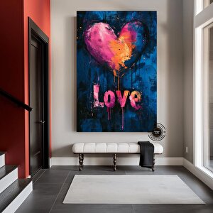 Banksy Tarzı Kalpli Graffiti Duvar Sanatı – Sokak Sanatı Poster Seti (asmaya Hazır) 90x150 cm