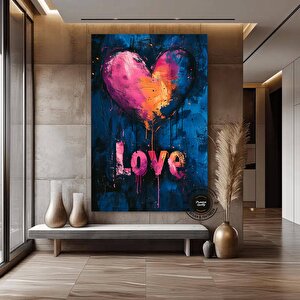 Banksy Tarzı Kalpli Graffiti Duvar Sanatı – Sokak Sanatı Poster Seti (asmaya Hazır) 150x290 cm