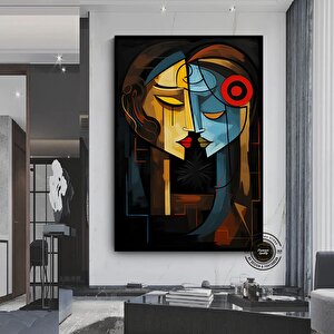 Sürreal Renkli Yüzler; Soyut Duvar Dekoru; Trend Poster; Çağdaş Duvar Sanatı; İnsan Portresi Kanvası 70x100 cm