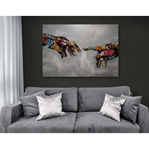 Sokak Sanatı Duvar Dekoru, Renkli Graffiti Pop Art, Banksy Tarzı Aşk Temalı Kanvas 30x40 cm