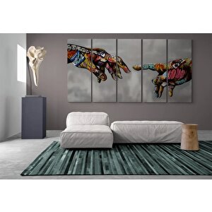 Sokak Sanatı Duvar Dekoru, Renkli Graffiti Pop Art, Banksy Tarzı Aşk Temalı Kanvas