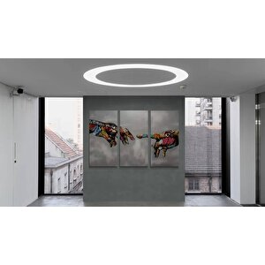 Sokak Sanatı Duvar Dekoru, Renkli Graffiti Pop Art, Banksy Tarzı Aşk Temalı Kanvas