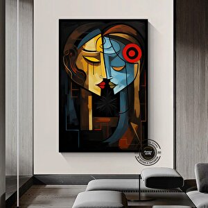 Sürreal Renkli Yüzler; Soyut Duvar Dekoru; Trend Poster; Çağdaş Duvar Sanatı; İnsan Portresi Kanvası 100x150 cm
