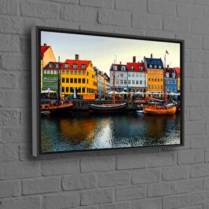 Kopenhag Nyhavn Manzarası Kanvas; Danimarka Dekoru; Şehir Manzarası