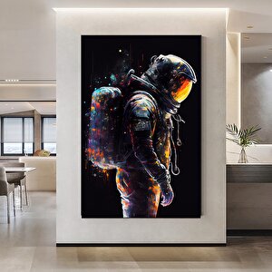 Astronotun Renkli Soyut Resmi, Graffiti Astronot Sanatı, Çağdaş Uzay Sanatı 20x30 cm