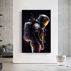 Astronotun Renkli Soyut Resmi, Graffiti Astronot Sanatı, Çağdaş Uzay Sanatı