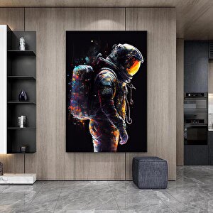 Astronotun Renkli Soyut Resmi, Graffiti Astronot Sanatı, Çağdaş Uzay Sanatı