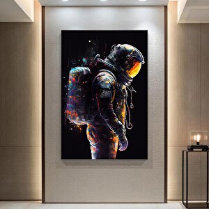 Astronotun Renkli Soyut Resmi, Graffiti Astronot Sanatı, Çağdaş Uzay Sanatı