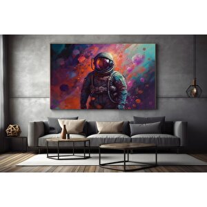 Astronot Yağlıboya Tarzı Kanvas, Uzay Temalı Duvar Dekoru