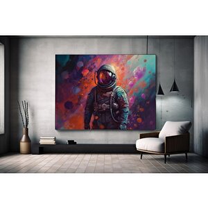 Astronot Yağlıboya Tarzı Kanvas, Uzay Temalı Duvar Dekoru
