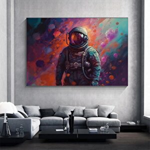 Astronot Yağlıboya Tarzı Kanvas, Uzay Temalı Duvar Dekoru 20x30 cm