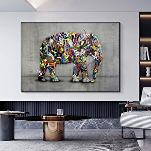 Banksy Kanvas Dekoru; Sokak Sanatı; Graffiti Tablosu 80x150 cm