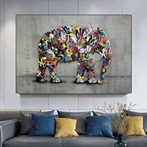 Banksy Kanvas Dekoru; Sokak Sanatı; Graffiti Tablosu 80x150 cm