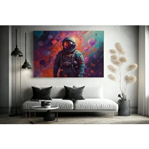 Astronot Yağlıboya Tarzı Kanvas, Uzay Temalı Duvar Dekoru