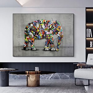 Banksy Kanvas Dekoru; Sokak Sanatı; Graffiti Tablosu 70x150 cm