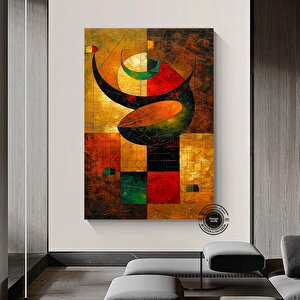 Soyut Modern Ve Çağdaş Şekiller Tablosu, Kanvas Duvar Dekoru, Soyut Sanat Tablosu 70x150 cm