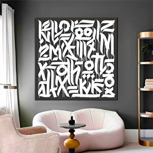 Büyük Soyut Retna Duvar Sanatı – Amerikan Grafiti Reprodüksiyonu, Kanvas Tablo, Poster Baskı 60x60 cm