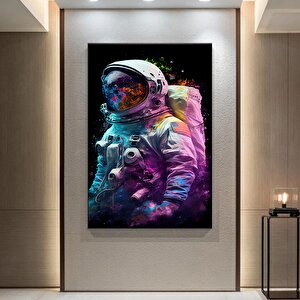 Renkli Soyut Astronot Tablosu – Graffiti Tarzı Astronot Sanatı; Çağdaş Uzay Sanatı; Canlı Astronot R