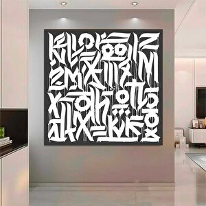Büyük Soyut Retna Duvar Sanatı – Amerikan Grafiti Reprodüksiyonu, Kanvas Tablo, Poster Baskı 40x40 cm