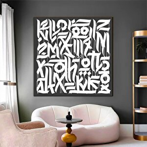 Büyük Soyut Retna Duvar Sanatı – Amerikan Grafiti Reprodüksiyonu, Kanvas Tablo, Poster Baskı 40x40 cm