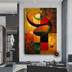 Soyut Modern Ve Çağdaş Şekiller Tablosu, Kanvas Duvar Dekoru, Soyut Sanat Tablosu 90x180 cm