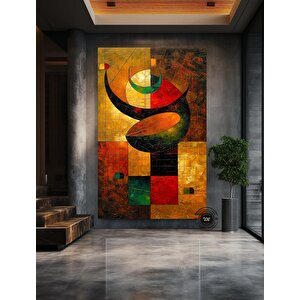 Soyut Modern Ve Çağdaş Şekiller Tablosu, Kanvas Duvar Dekoru, Soyut Sanat Tablosu 90x180 cm